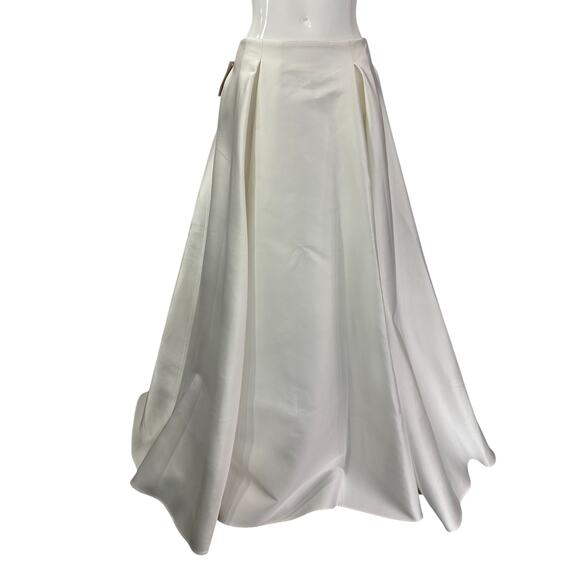 Sau Lee Satin Lucie Pleated Maxi Skirt White Women's Size 6 - Picture 4 of 11